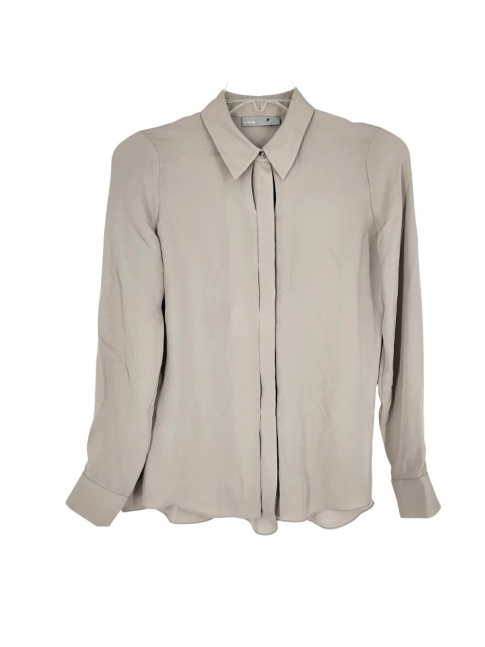 Vince 6 100% Silk Blouse Hidden Button Shirt Quiet Luxury Minimalist Capsule